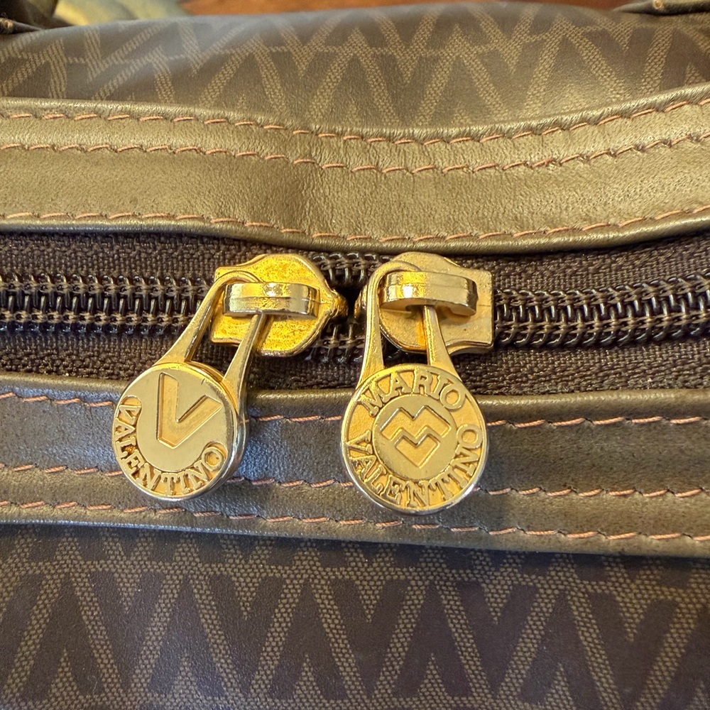 Valentino Brown and Gold Satchel Bag - Picture 4 of 11